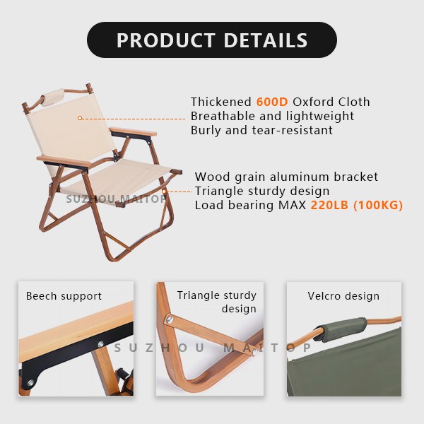 Person sitting comfortably in the camping chair