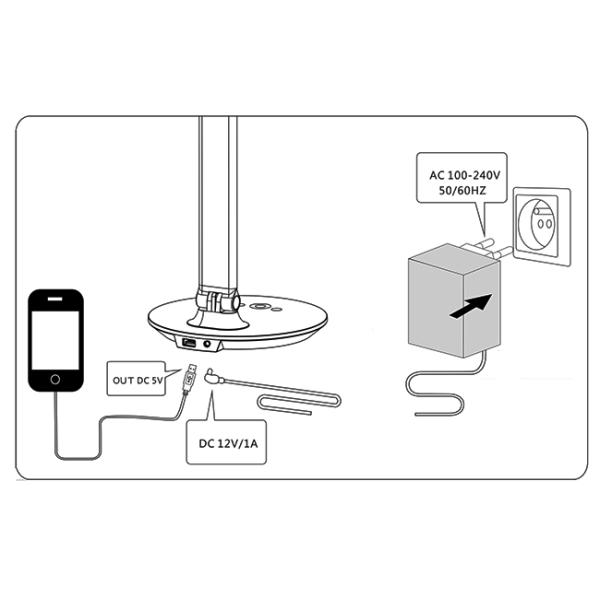 Reading Studying Smart LED Table Lamp Aluminum Alloy Folding Warm Light USB Output DC 5V