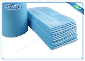 Quality 100% Flesh PP Nonwoven Bed Sheet , Medical Bed Sheets Blue Color Packing In Roll wholesale