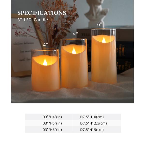 Gifts Clear Plexiglass LED Glass Candles With Remote Control And Flickering Flame
