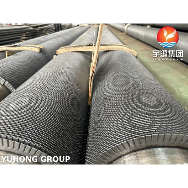 ASTM A106 Gr.B Serrated Fin Tube showing detailed fin structure and manufacturing quality