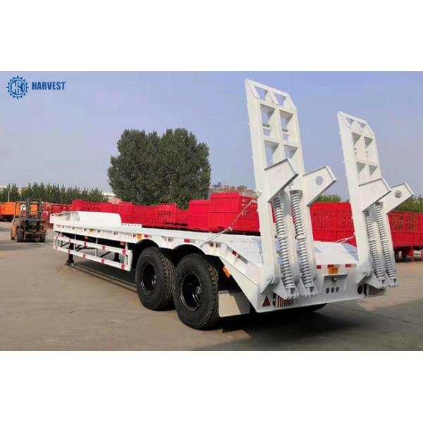 12.00R20 8pcs Tires 40 Ton Loading Capacity Harvest 2 Axles Lowbed Semi Trailer