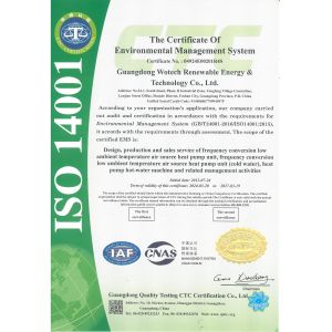 Guangdong Wotech Renewable Energy & Technology Co., Ltd. Certifications