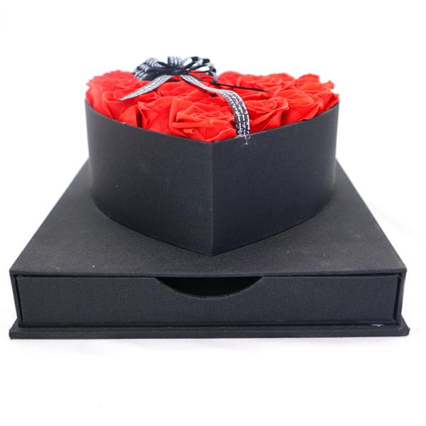Heart Shaped Fresh Preserved Rose Gift Box For Wedding Decoration