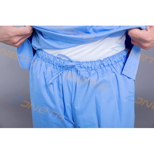Reusable 100% Cotton GB15979 Blue Scrub Suit For Doctors