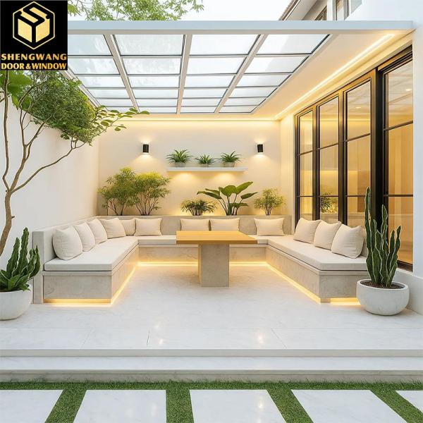 Sliding Screen Frameless Aluminium Sliding Doors Residential Bedroom Glass