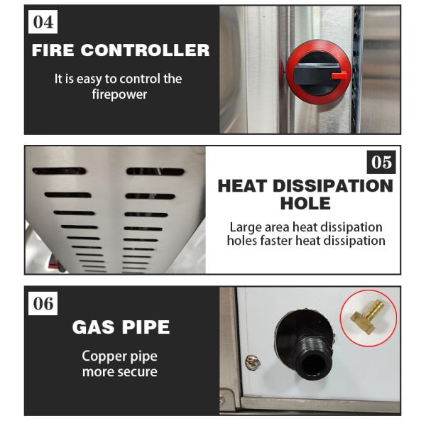 Sustainable PG-04 Commercial 4 Burner Doner Kebab Machine Gas Shawarma Machine For Restaurant