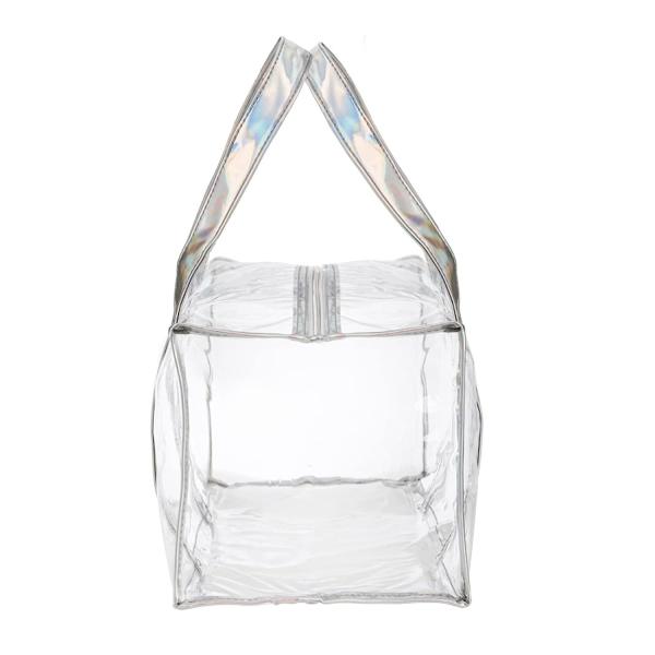 Tote Bag for Women Clear Gym Bag PVC Beach Bag Sports Duffel Bag with Durable Metal Zipper (One Clear Bag)