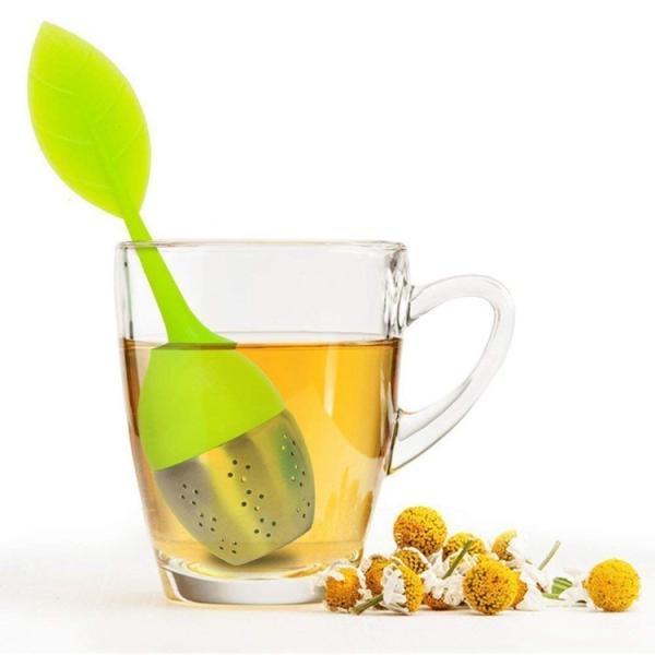 leaf shape Cute Design Custom Silicone Tea Infuser strainer milk frother