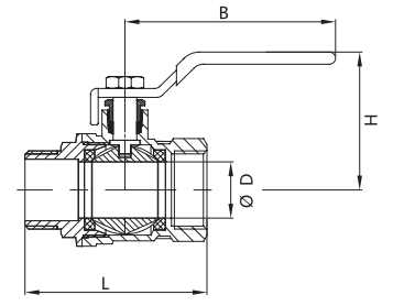 1.6Mpa Manual Brass Ball Valve Iron Lever Red BSP Water