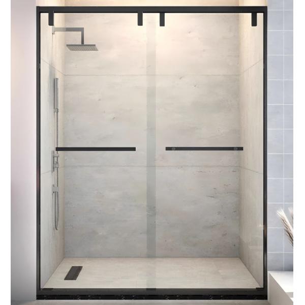 304 Stainless Steel Bathroom Glass Door Partition With Double Sliding Door