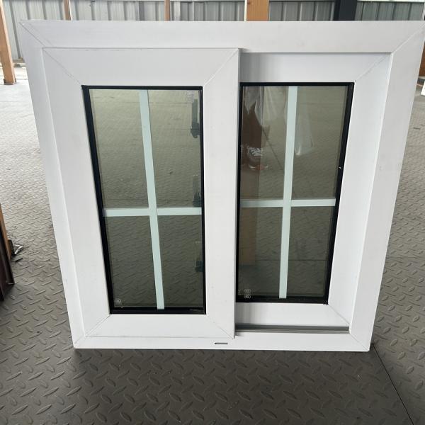 Double Glazed Sliding PVC Windows Soundproof Hurricane Impact with Grilled Design and Mosquito Net Project Window