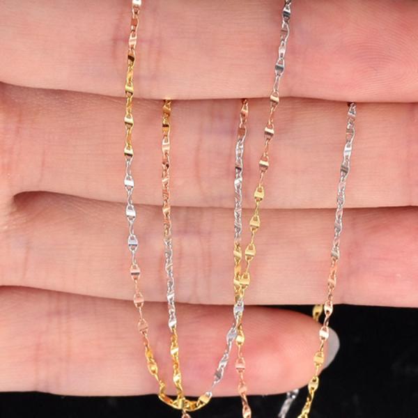 18K Yellow Gold Rose Gold White Gold Three Tone Chain Women Necklace (NG0111)