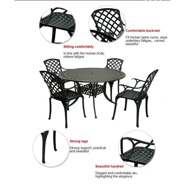 Leisure Garden Cast Aluminum 8 Seater Outdoor Furniture Table And Chair Set Garden Furniture
