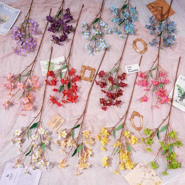 Blue Star Flower Simulation Flower Fake Bouquet Artificial Silk Flower Plastic Insertion Floral Decoration Wedding Decoration Living Room Decoration