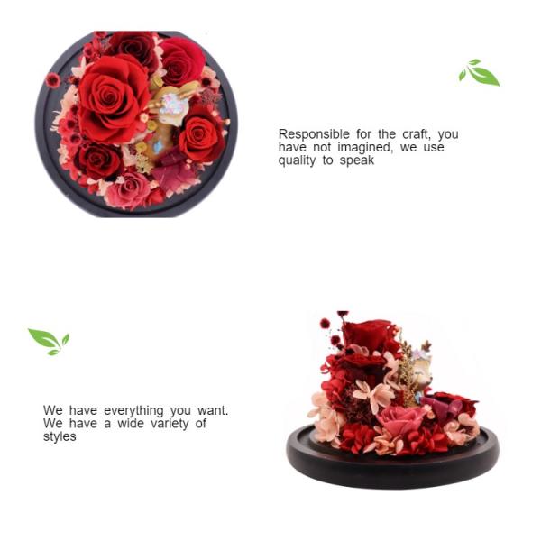 Christmas Reindeer Eternal Rose Flower In Glass Perfect For Gift