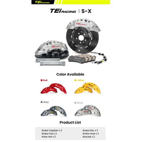 TEI Big Brake Caliper Kit S-X One-piece Forged 10 Piston Brake Caliper 400mm/410mm/420mm Disc Front BBK for Porsche Panamera