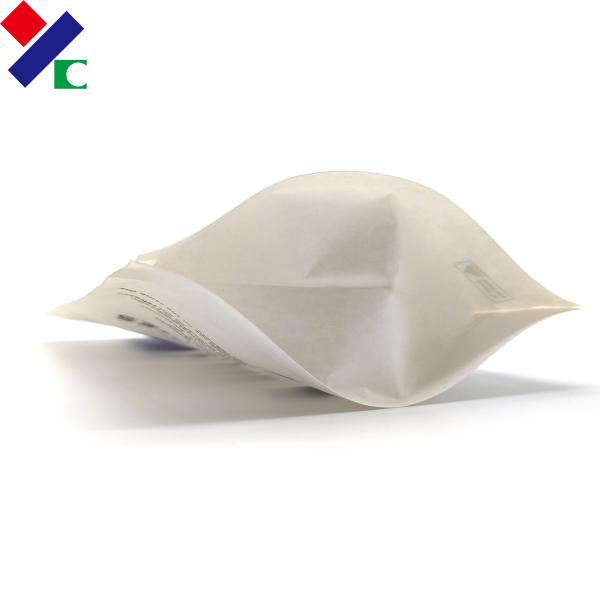 Kraft Paper / PLA Biodegradable Stand Up Pouches Custom Printed Foil Laminated Mylar Bags