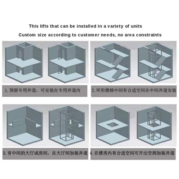 Family Use Wheelchair Lift Electric Disabled Lift for Elder with 6m 250kgs