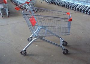 Quality Metal Color Supermarket Shopping Trolley With Crash Protection Function wholesale