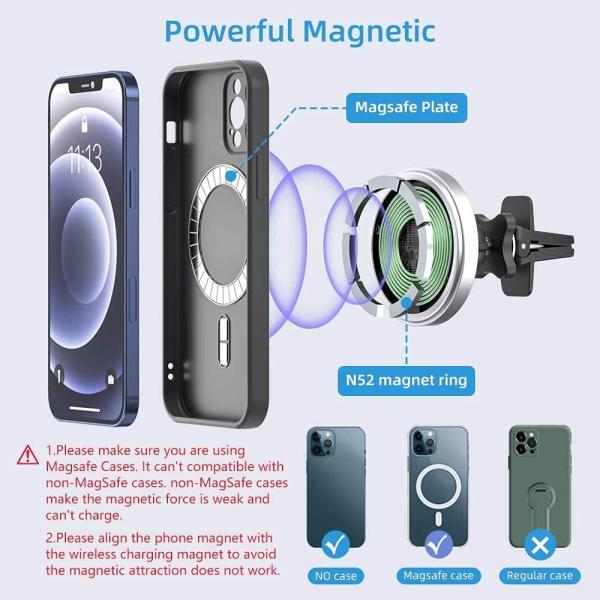 IPhone 13 MagSafe Magnetic Wireless Car Charger 15W For Air Vent
