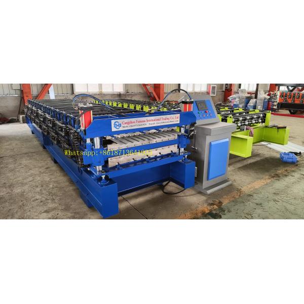 Roofing Glazed Tile Ppgi Double Layer Roll Forming Machine Plc Control