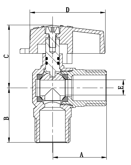 No Leakage Male X Male 1/2" X 1/2" EAC Brass Gas Valves