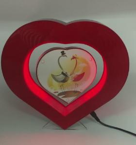 Quality led light red magnetic levitation photo frame display stand ,floating picture frame display racks wholesale