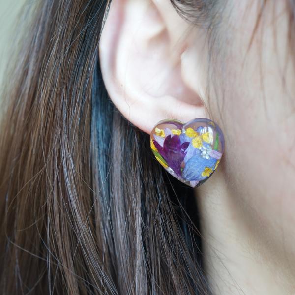 Best Seller Dancing Butterfly Heart Shape Purple Color Crystal Earrings 925 Silver For Sale