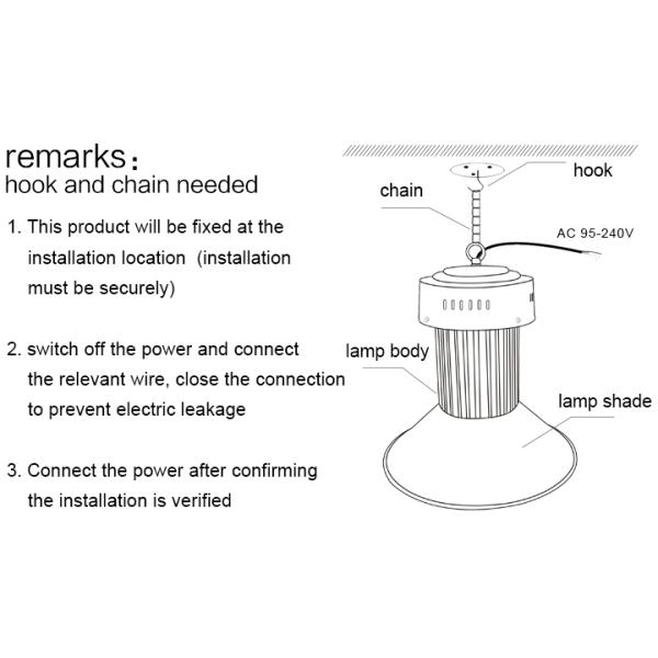 Industrial Lighting COB LED High Bay Lamp Pure White High Brightness