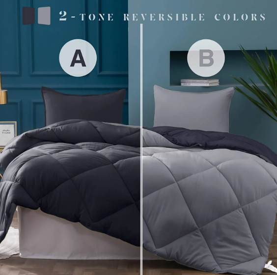 Custom Solid Color Printed Design Microfiber Fabric Down Alternative Summer Comforter