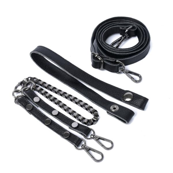 Cowhide Women Black Faux Leather Tote Bag Sling Style