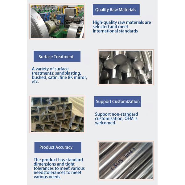 NO.4 8K Silver Stainless Steel Welded Pipe 310S SUS316L For Balcony Curtain