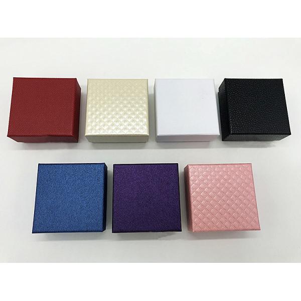 Leather Pink Purple Ring Jewelry Packaging Box With Velvet Foam Insert