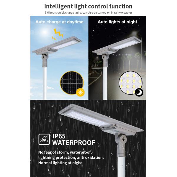 High Lumen All In One Solar LED Street Light IP65 100watt For Garden Parking Lot Area