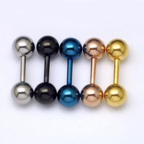 Retro 3 4 5 mm Men's Stainless Steel Ball Barbell Ear Piercing Studs Earrings Black Golden Sale Fashion