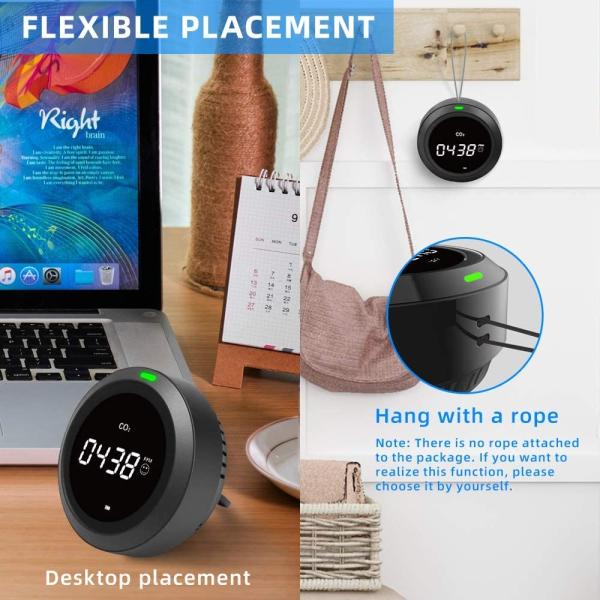 Carbon Dioxide Monitor , Indoor CO2 Monitor With USB Charge