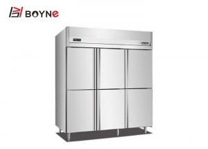 Quality 6 Door Upright Coolers Refrigerators Air Cooling Single Temperature Digital Thermostat wholesale