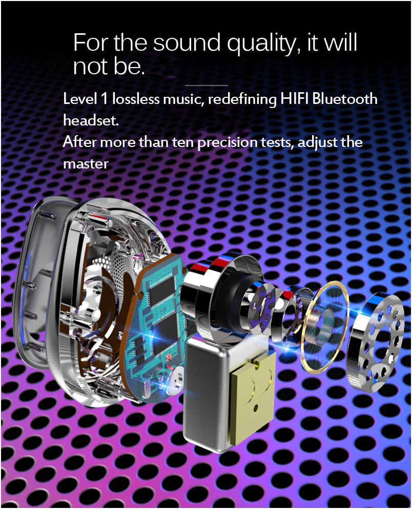 V5.0 Bluetooth Cordless Bluetooth Earbuds Noise Cancelling 23*17*21mm Size