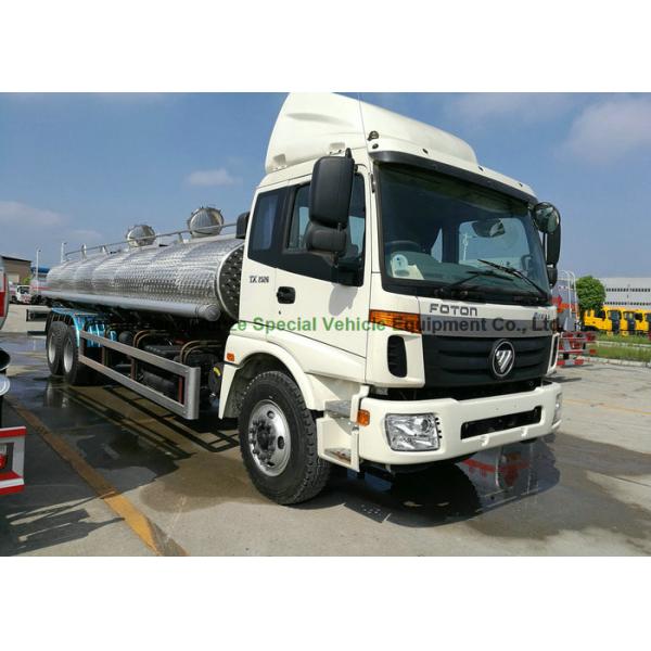FOTON Polished Stainless Steel Tanker Trucks 18000liters for Drinking Water , Liquid Food ,oil