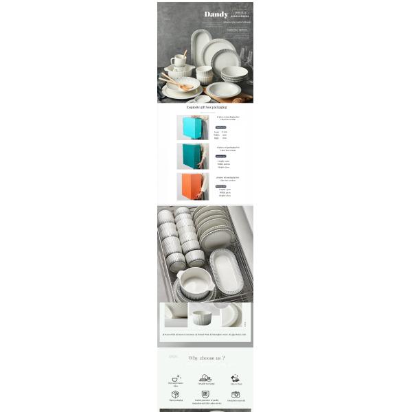 Relief Pattern Disposable Matte Glaze Plates Nordic-Inspired Modern Ceramic Dinner Set