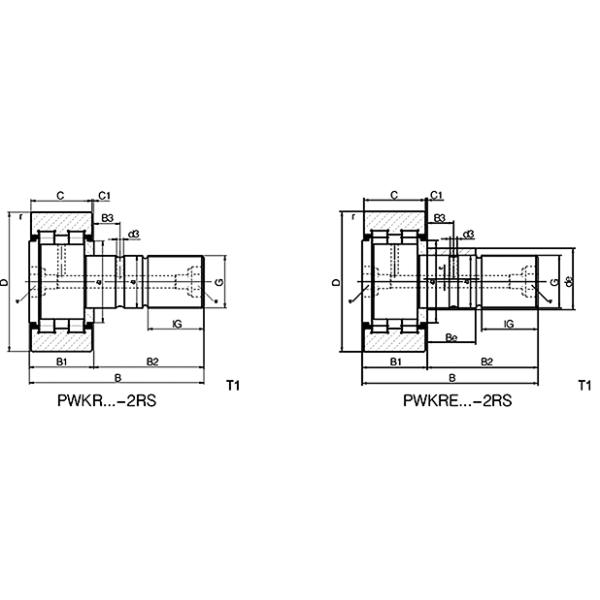 Stud Cam Follower Metric Double Row Roller Bearing Hex Socket