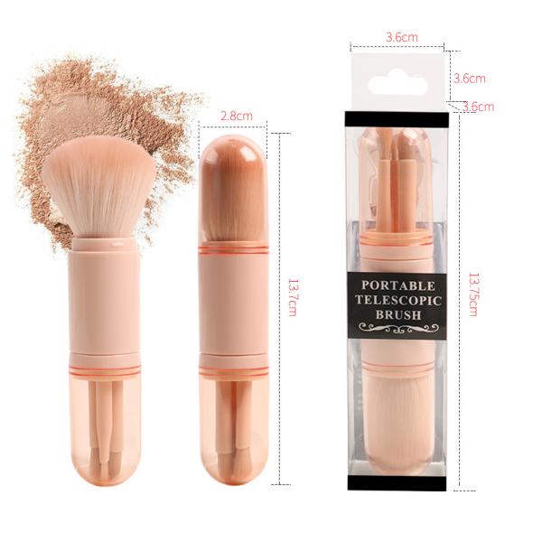 Organic Bamboo Travel Makeup Brushes Set Retractable Makeup Brush Set