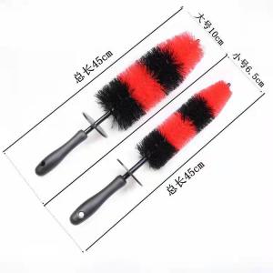 Quality PP Car Rim Wheel And Tire Brush Red Soft Black Easy Handle wholesale