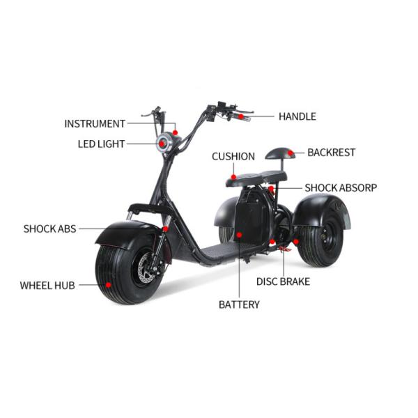 3 Wheel Electric Trike Mobility Scooter Bike Fat Tire Street Legal
