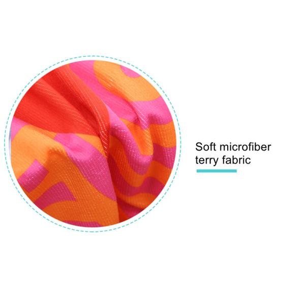 Odor Resistant Patterned Microfiber Towel Multi Surface Custom Printed Beach Towel