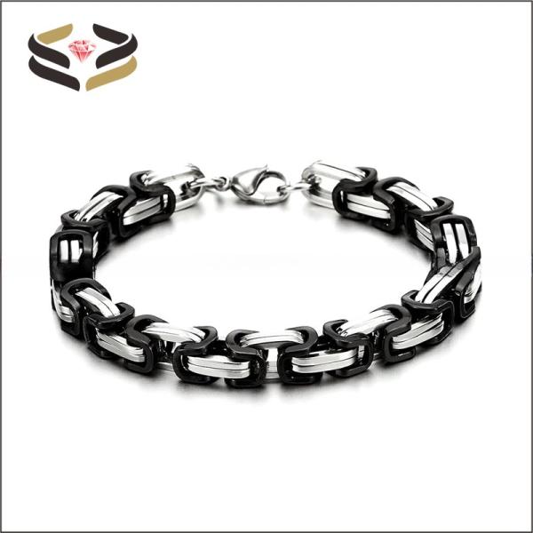 High Polished Braided Link Stainless Steel Bracelet for Men Women Clasp