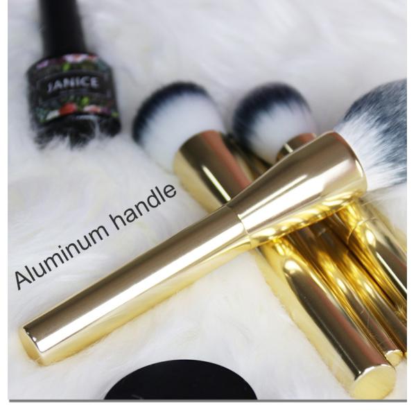 Luxurious cosmetic Makeup Brush Set 6pcs aluminum handle and ferrule makeup brush kit