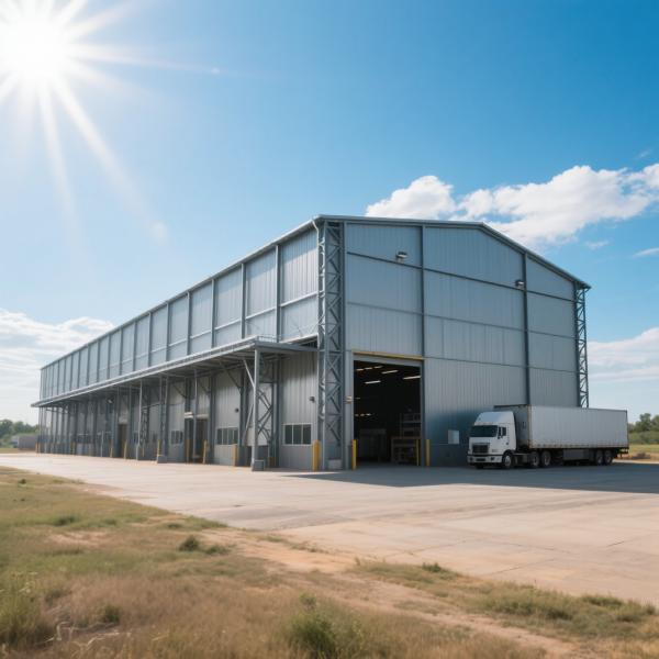 Lightweight Prefab Metal Warehouse Building / Industrial Metal Structure Fabrication