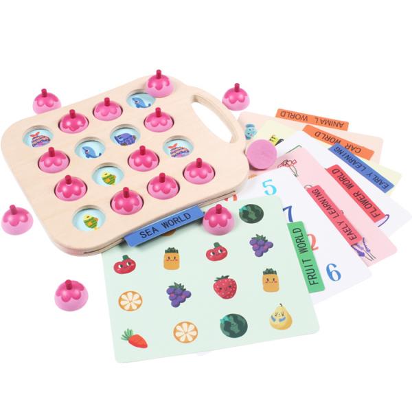 Montessori 3D Unisex Memory Match Puzzle Game Chess Toy